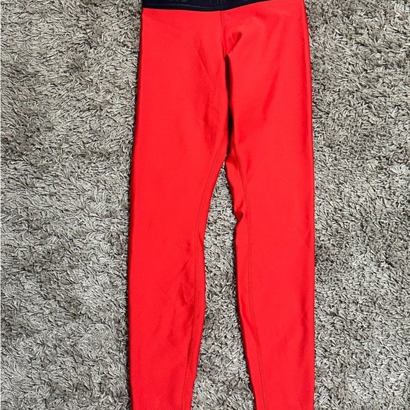 ALO Yoga Leggings Size M High Waisted Tomato Red Logo - Picture 5 of 8